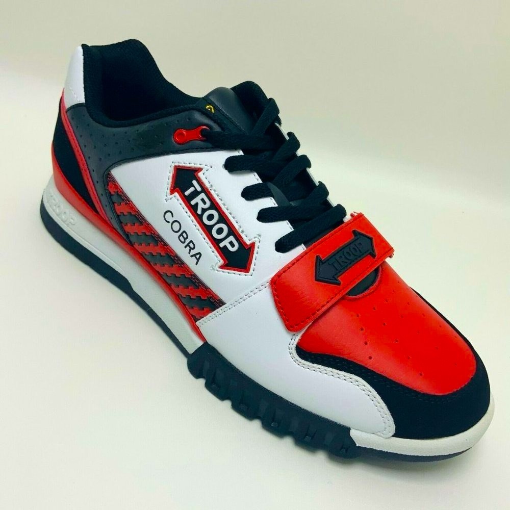 Men's Troop Cobra White  Black | Red Low-Top Sneakers NWT